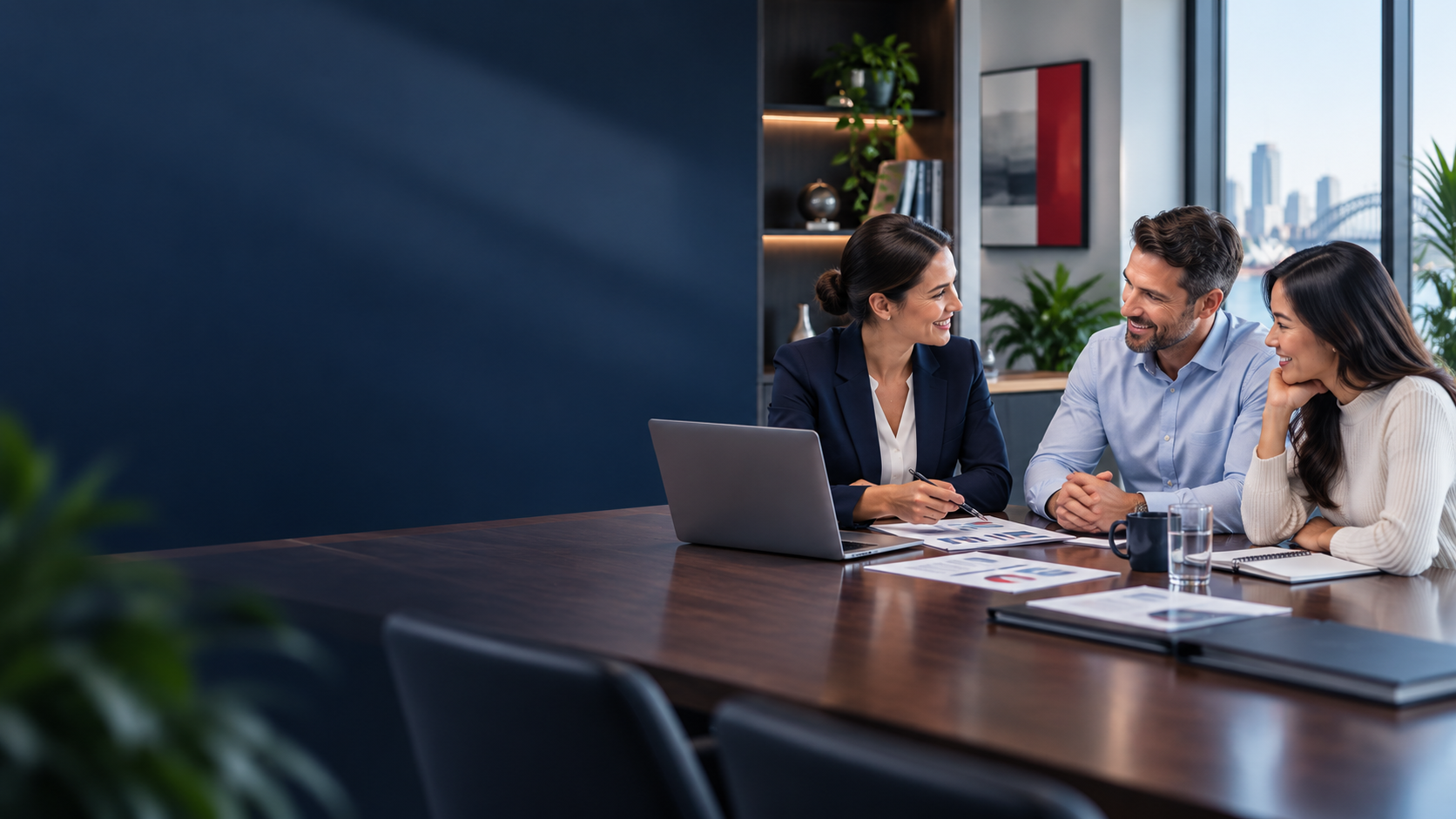 Accountant discussing financial information with clients